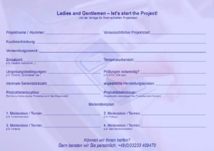 Projektstarthilfe Elektronikentwicklung